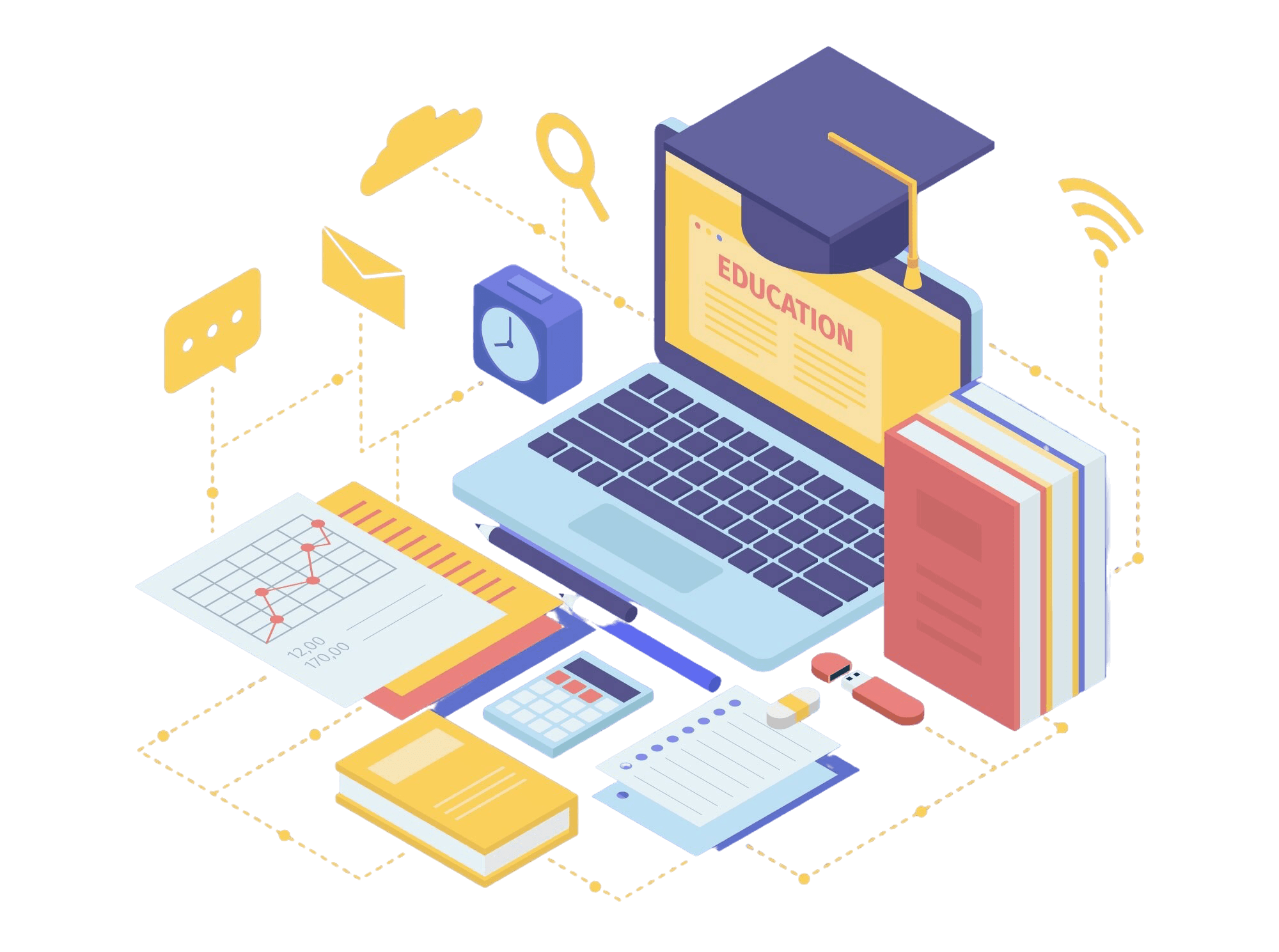 Isometric education illustration
